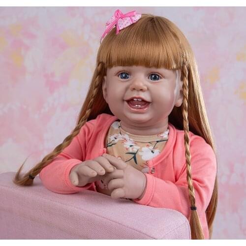 27 Inch Reborn Baby Doll Cloth Body happy Girl toddler bebe reborn Lovely Kid Partner For Children Playmates Birthday Gifts