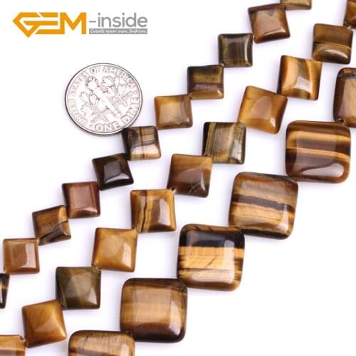 Square Cube Rectangle Yellow Natural Tiger Eye Gem Stones Beads For Jewelry Making Beads DIY 15" Strand Bulk Wholesale