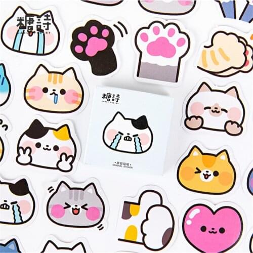 Cute Cat Decorative Stickers Meow Meow Battle Kawaii Paper Stickers Set Stationery Stickers For The Dairy Cartoon Animal Label