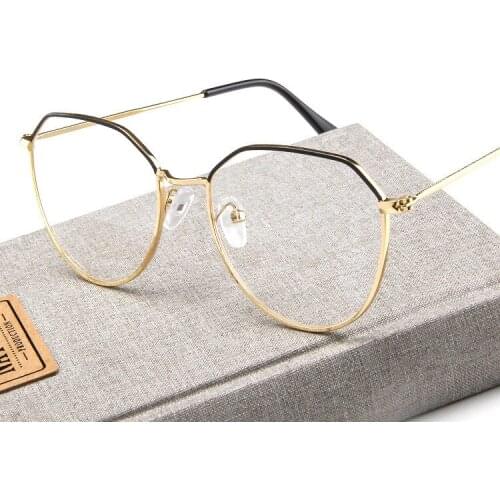 Polygon Retro Glasses Frames Female Irregular Flat Mirror Frames Women Classic Transparent Clear Lens Spectacle Frames for Women