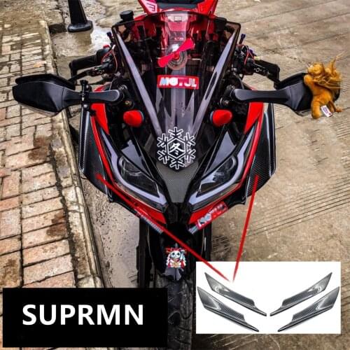 Motorcycle general V6R3 little ninja modified carbon fiber wind knife side spoiler fixed wind wing front surround accessories