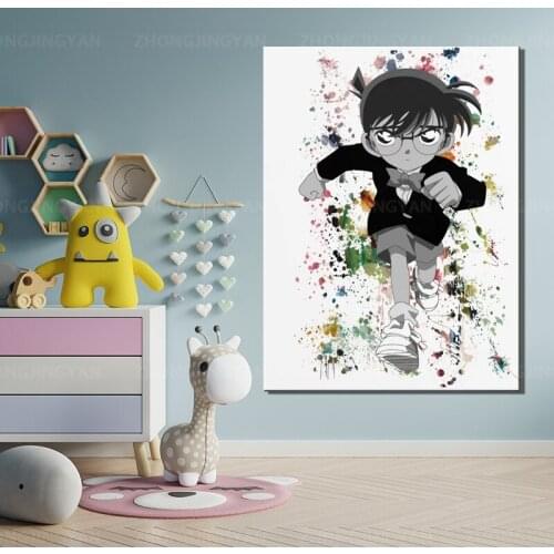 Prints Painting Wall Artwork Detective Conan Home Decoration Modular Canvas Poster Anime For Kids Bedside Background Frame
