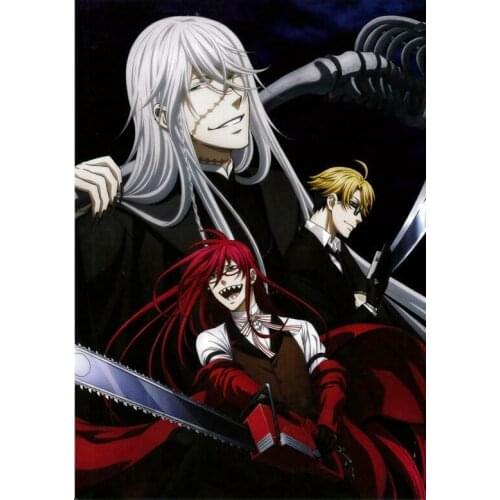Hot Japan Anime Black Butler undertaker Art Film Print Silk Poster Home Wall Decor 24x36inch