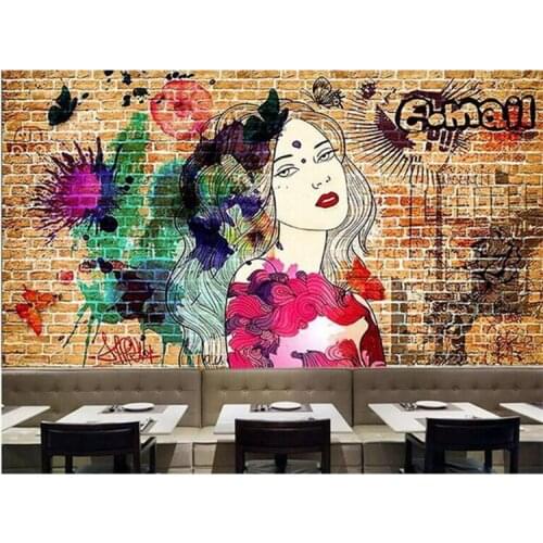 Custom photo 3d wallpaper mural Graffiti painted beauty TV background wall painting living room wallpaper for walls 3d
