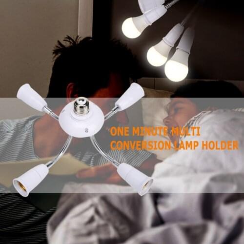 Adjustable E27 Lamp White Base Durable Rotary Adapter Converter LED Light Bulbs Socket Holders for Home Hotel Restaurant
