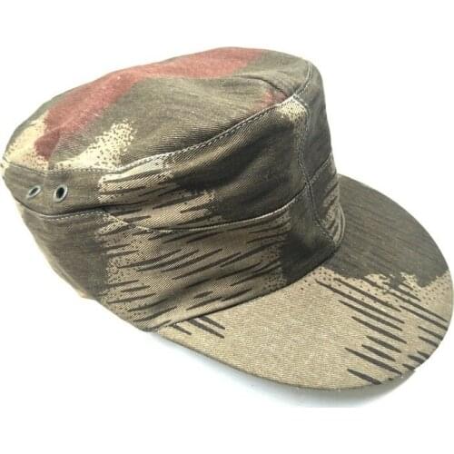 Reproduction WWII GERMAN ARMY SWAMP CAMO FIELD HAT MILITARY CAMOUFLAGE CAP