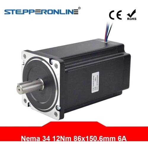 Nema 34 Stepper Motor 12Nm 151mm 1.8deg 6A 4-lead 86 Stepping Motor 14mm Shaft for CNC Milling Engraving Machine