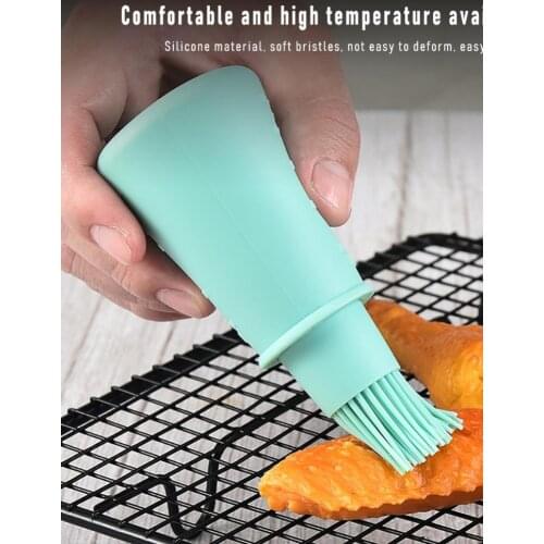 Silicone Oil Bottle with Brush Portable Grill Oil Brushes Liquid Oil Pastry Kitchen Baking BBQ Tool Kitchen Accessories