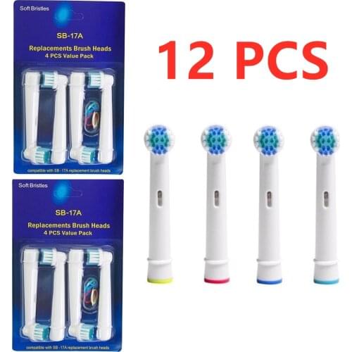 12Pcs Replacement Brush Heads For Oral B Rotation Type Electric Toothbrush Replacement heads/ Pro Health/Triumph/ Advance Power