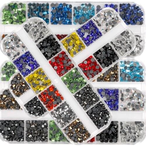 Mix Color Hot Fix Rhinestones/glass Stone Flatback Rhinestones for Wedding Dress /crystal Rhinestone Sparkling DIY Decoration