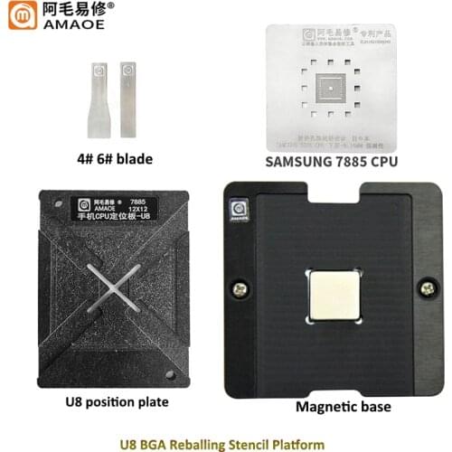 Amaoe U8 Plant Tin Platform For Samsung 7885 CPU Steel Mesh BGA Reballing Stencil Template