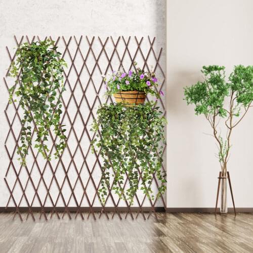 Solid Wooden Hedge Garden Decoration Screening Expanding Trellis Privacy Screen Flexible Solid Wood Outdoor Garden Fence