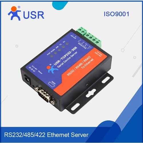 USR-TCP232-306 Serial Device Server RS232 RS485 RS422 to TCP IP Ethernet Converter Module Support DNS DHCP Buit-in Webpage Q104