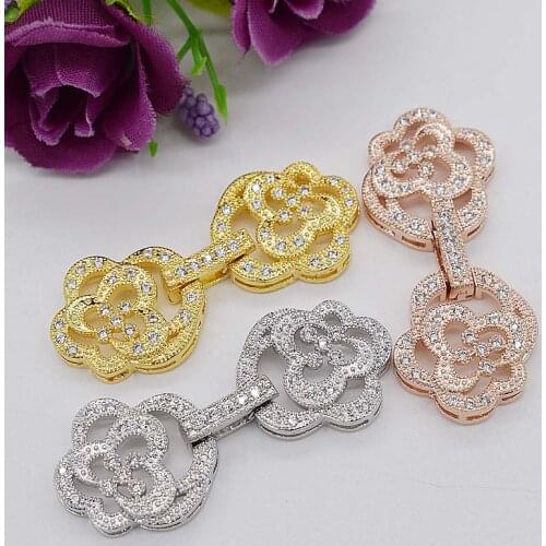High-grade microscope zircon Diy hand-string materials rose clasp fashion long sweater chain link clasp