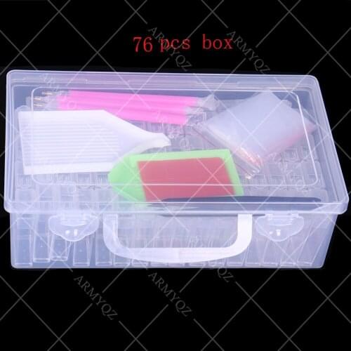 76 Grids Diamond Painting Accessories Box Diamant Embroidery Mosaic Tools Transparent Plastic Drill Bead Storage Box Tool