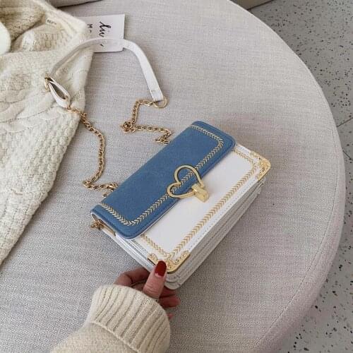 Contrast Color Scrub Leather Crossbody Bags For Women 2019 Shoulder Messenger Bag Female Small Handbags and Purses