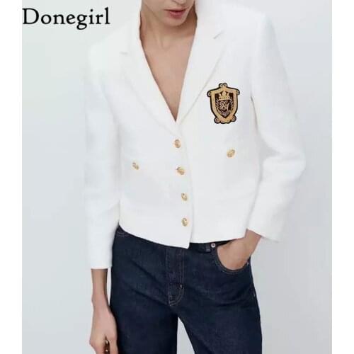 New Women 2021 Spring Fashion Metal Single Breasted Blazer Coat Vintage Long Sleeve Pockets Female Outerwear Chic Veste Femme ZA