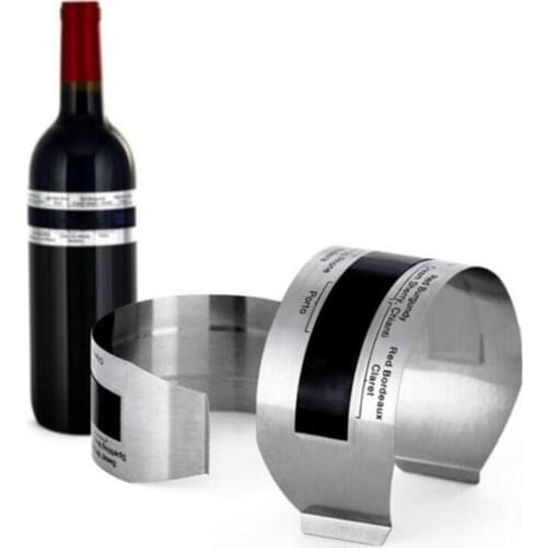 1PCs Creative Stainless Steel Bottle Wine Thermometer LCD Display Serving Checker Bracelet Thermometer Shop Bar Kitchen Tools
