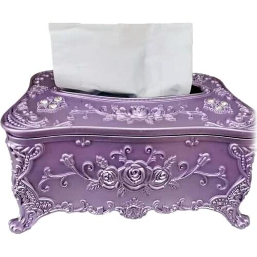 1pc Tissue Box Holder Large Capacity Stylish Plastic Rhinestone Bright-colored Tissue Case for Bedroom Office Hotel Home Decor