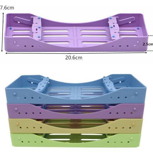 2Pcs Dental Plastic Instrument Organizer Tray Clinic Sterilization Storage Box 4 Color