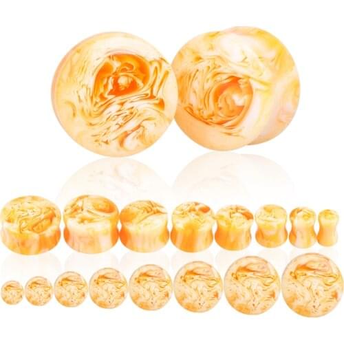 2PCS Resin Ear Plugs Earring Piercing Tunnels Gauges Flesh Round Earlet Expander Stretcher for Men Women Body Jewelry 6-20mm