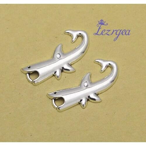 25pcs/lot--30x15mm, whale cham,Antique silver plated shark charms,DIY supplies,Jewelry accessories