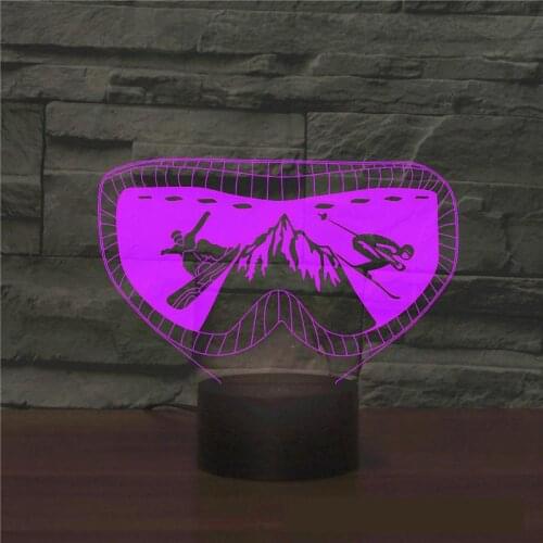 Skiing 3d Lamp Touch Remote Control Seven Colour Led Night Light Atmosphere Desktop Gradual Low Night 3d Light Fixtures