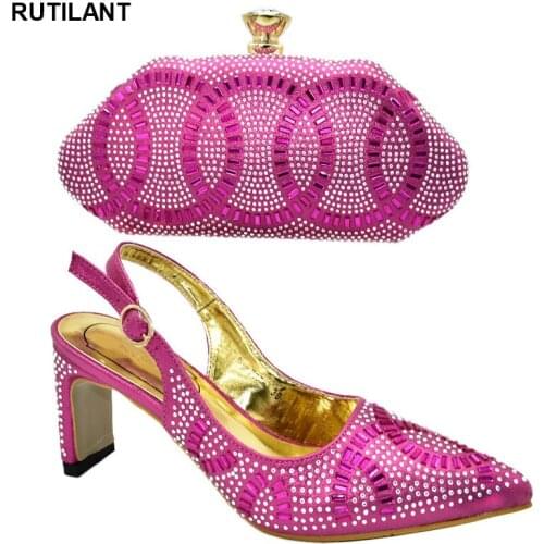 African Sets 2019 Matching Shoes and Bags for African Party Pumps Women Shoes African Wedding Italian Shoe and Bag Sets Ladies