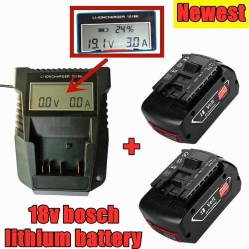 18V6.0A Rechargeable Li-ion Battery For Bosch 18V Power Tool Backup 6000mah Portable Replacement BAT609 with Display 3A Charger