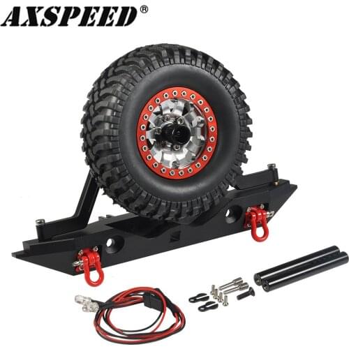 AXSPEED RC Car Metal Front & Rear Bumper with Trailer Hook for 1/10 RC Crawler Axial SCX10 II 90046 Traxxas TRX4 Upgrade Parts