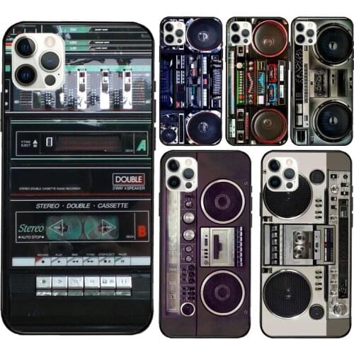 80s Retro Boombox Cassette Player Case For iPhone 12 Pro Max 12 Mini X XR XS Max SE 2020 7 8 Plus 11 Pro Max Cover Coque