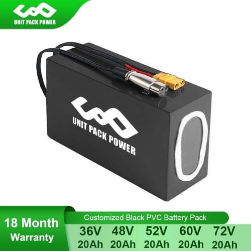 UPP 36V 48V 20Ah Black PVC Battery Pack 960Wh&720Wh Electric eScooter Batteries for Bafang TSDZ2 CSC 1000W 750W 500W 250W Motor