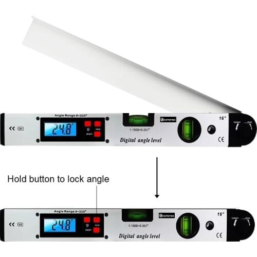 Digital Electronic Protractor ruler angle finder Level Measuring Gauge meter inclinometer 0-225 degree 400MM metal material