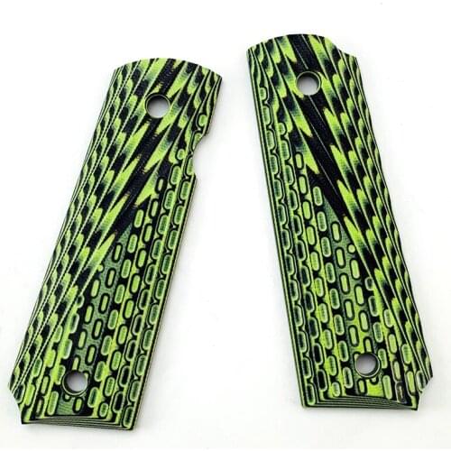 Colt 1911 Grips G10 Handle Full Size 1911 Accessories CNC G10 Handle material Green and black G10