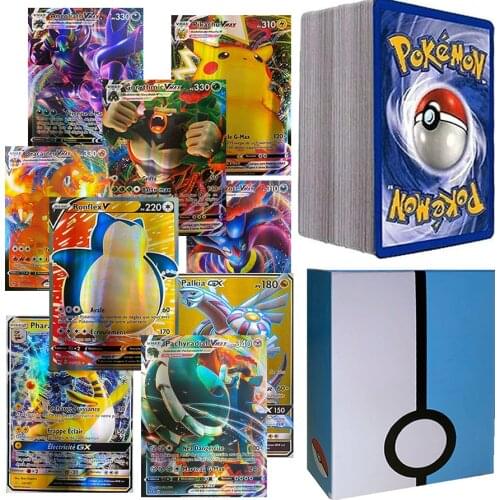 French Pokemon Shining Card Box Tag Team V VMAX GX Mega EX Takara Tomy Display Cartas Pokémon Carte Francaise Playing Game Toy