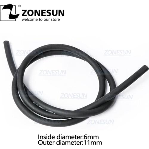 ZONESUN PJ-GZ6 Length 2m Inside Diameter 6mm Fluorine Rubber Hose Tube For Filling Machine Acid Alkali LIquid