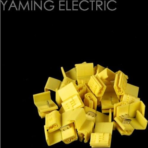 10pcs/bag Yellow Scotch Lock Quick Splice Crimp Terminal 12-10 AWG 24A Wire Connector For 4-6mm2 Wire Free Shipping