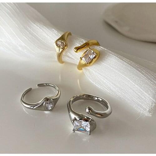 Gothic Gold Silver Color Irregular Circle Wave Rings for Women Man Hip Hop Punk Abstract Snake Crystal Ring Gifts Party Jewelry