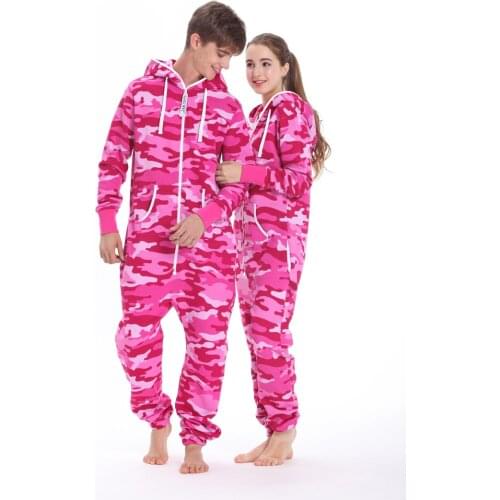 Nordic Way Overall Unisex Camouflage Romper Adult One Piece Jumpsuit Hoodie Fleece Playsuit