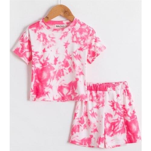 Children Short Clothing Sets Summer Clothes For Boys Girl Tie Dye Baby Outfits Kids Wears Toddler Girl Clothes Shorts Sets