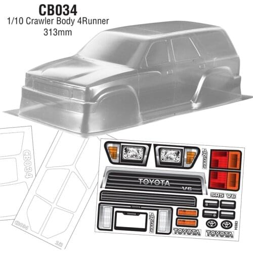 Rc Car Shell TOYOTA 4Runner Clear Body 313mm For 1:10 Scale Model Crawler Cars Off Road Truck Toys