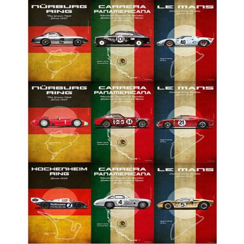 Le Mans F1 Racing Posters And Prints Classic 24 Hours Endurance Race Car Canvas Painting Print Wall Art Picture Home Decoration