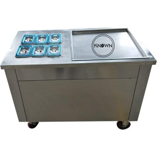 Single pan icetro table top roll soft ice cream machine fried with free shipping by sea