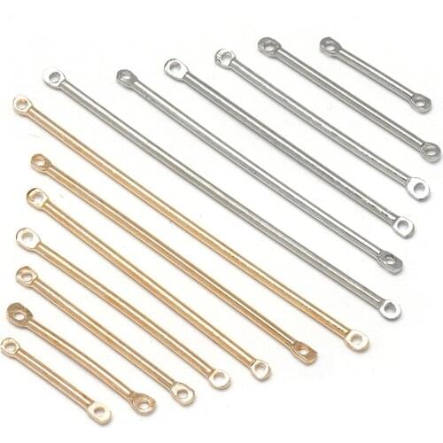 50Pcs Metal Bar Links Thin Stick Strip Connectors Charms for Earring Bracelet Necklace Jewelry Making