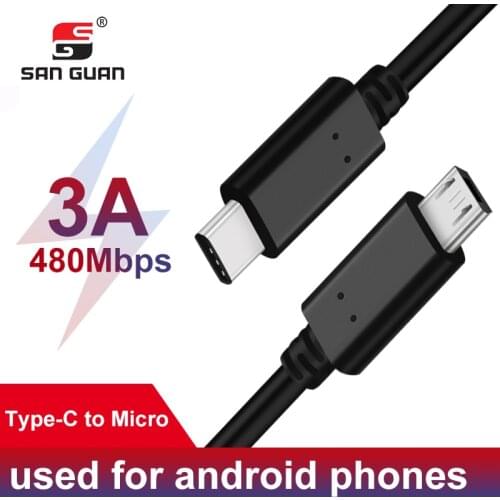 Phone OTG Type C Micro USB Adapter USB Type-C to Micro-B 2.0 Male Charging Cable for Samsung 1m MicroUsb Type c 3.1 charger