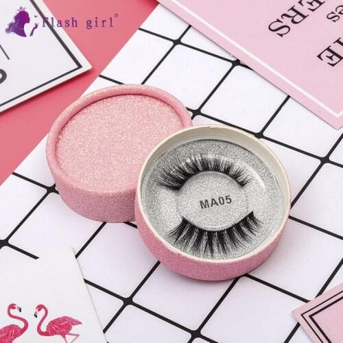 Flash Girl 1 Pair 3D Mink Eyelashes MA05 Cruelty Free Lashes Reusable Natural Long False Eyelashes Thick Fake Eyelashes