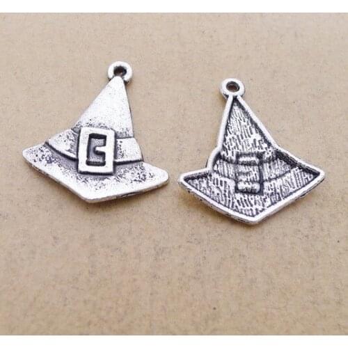 10Pcs 22*25mm Silver Color Alloy Fashion Cowboy Hat Charms Necklace Earring Pendant Accessory Charms For DIY Jewelry Making