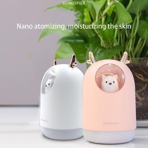 Cartoon Cute Ultrasonic USB Air Humidifier Timing Aroma Essential Oil Diffuser Cool Mist Maker Fogger Night Light For Room Car