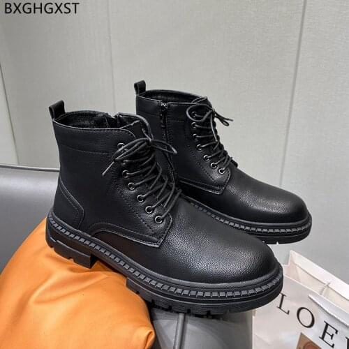Martin Boots Men Leather Casual Shoes Men Motorcycle Boots for Men Male Winter Shoes Ankle Boots for Man 2021 Chaussure De Homme