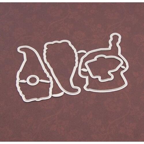 Santa Gnome Seal Stamp with Cutting Dies Stencil Set DIY Scrapbooking Embossing